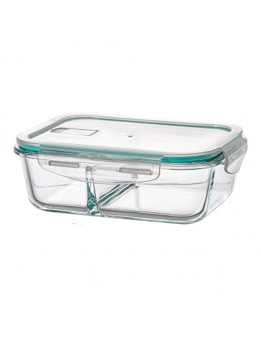 Fiambrera borosilicato dos compartimientos hermética 1040 ml