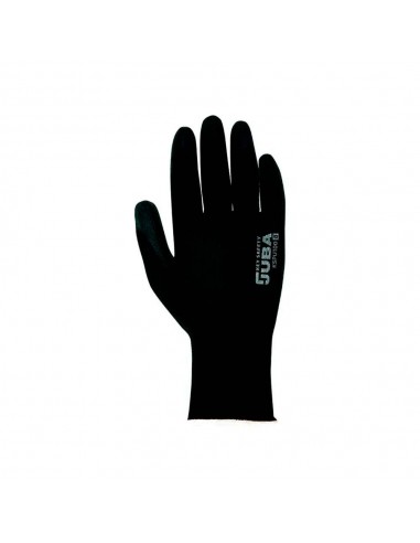 Guante poliéster con palma poliuretano, keep safe, negro, t-9 l