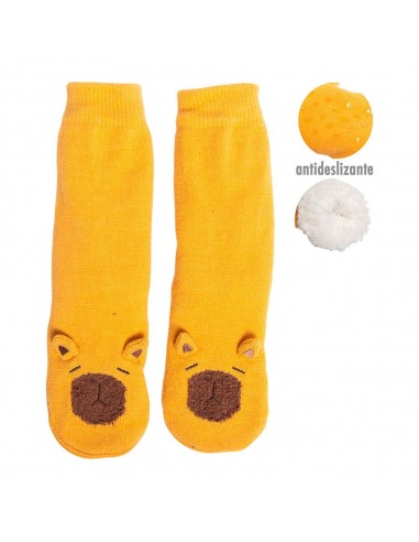 Calcetines capibara antideslizantes con forro de borreguito suave, talla 40 - 45