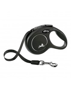 Correa extensible flexi classic negra, cinta 5 m, l, hasta 50 kg