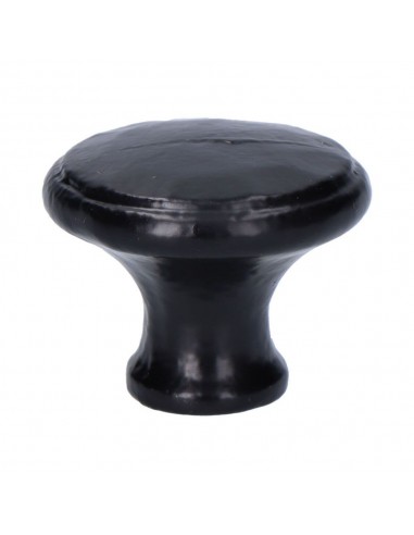 Pomo puerta, de hierro con acabado negro, 38 mm