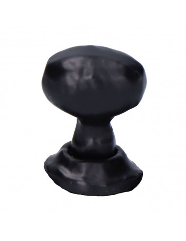 Pomo puerta, forma ovalada, de hierro con acabado hierro forjado, 22 mm