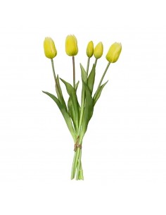 Ramo de tulipanes amarillos de polipropileno, 15 x 15 x 40 cm