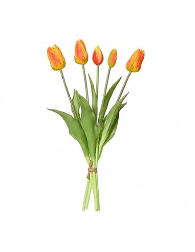 Ramo de tulipanes naranjas de polipropileno, 15 x 15 x 40 cm