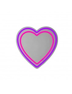 Luz led neón decorativa corazón - espejo, 33 x 2 x 32 cm