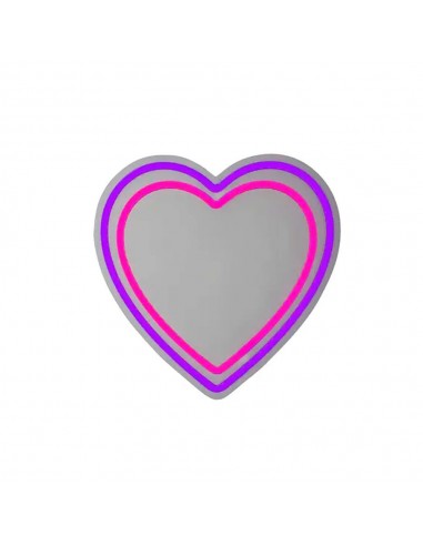 Luz led neón decorativa corazón - espejo, 33 x 2 x 32 cm