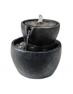 Fuente solar para exterior ipx8, de poliresina, ø21 x 21 cm