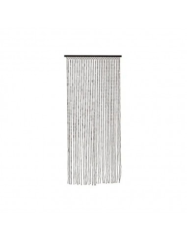 Cortina de bambú, color marrón oscuro, para puerta, 90 x 200 cm