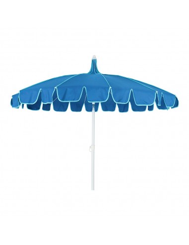 Parasol para jardín, azul con ribete verde agua, ø195 x 215 cm