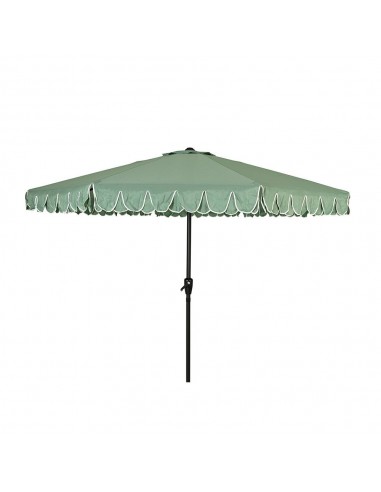 Parasol para jardín, verde con ribete blanco, ø270 x 235 cm