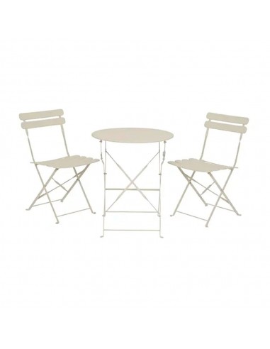 Conjunto de mesa y 2 sillas helsingborg, plegables, de acero, blanco