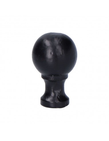 Pomo puerta, forma bola, de hierro con acabado negro, 18 mm
