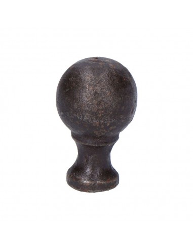 Pomo puerta, forma bola, de hierro con acabado hierro antiguo, 18 mm