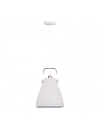 Lámpara de techo, colgante, e27, blanco + nickel, ø270 x 1200 mm
