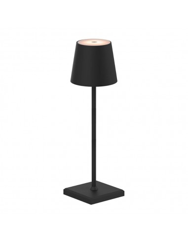 Lámpara de mesa led, tono regulable, 260 lm 3,3 w, recargable usb, negra