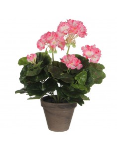 Maceta de geranio blanco rosado, ø11,5 x 33 cm