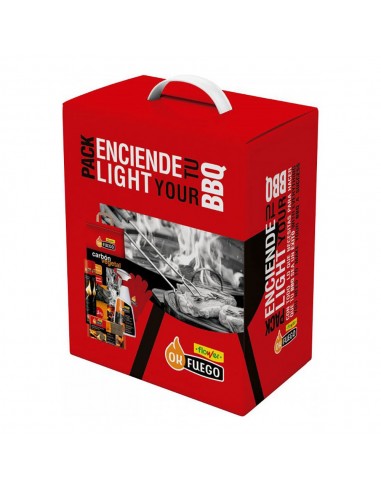Pack enciende tu barbacoa, ok fuego, 28,5 x 19 x 35,5 cm