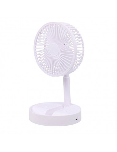Ventilador de sobremesa plegable y recargable blanco, 3 velocidades, ø165 x 360 mm