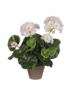 Maceta de geranio blanco / rosa, ø11,5 x 33 cm