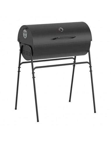 Barbacoa carbón xl con tapa, negra, 76,8 x 40,5 x 103,3 cm