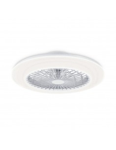 Ventilador de techo, led 3cct, dc 20 w + 42 w, modelo amigo, blanco con difusor efecto estrellado, ø48,5 cm