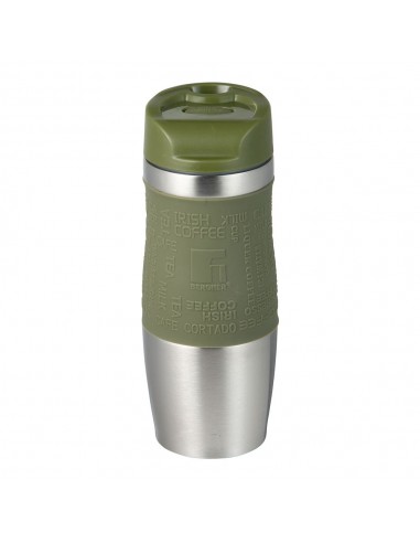 Vaso de viaje de acero inoxidable, verde oliva, experto, 360 ml, ø8,3 x 21,2 cm
