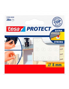 Gota autoadhesiva, protectora y antideslizante, transparete, ø8 mm, 28 uds, blister
