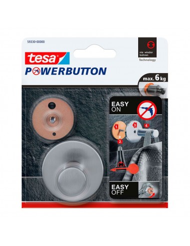 Colgador powerbutton classic round, acero inoxidable