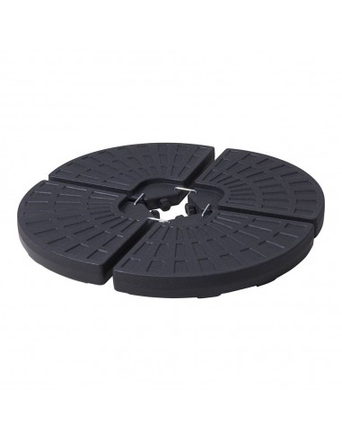 Base negra para sombrilla 4 piezas, 48 x 48 x 7,5 cm