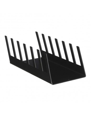 Porta platos de metal negro 22 x 7,5 x 10 cm