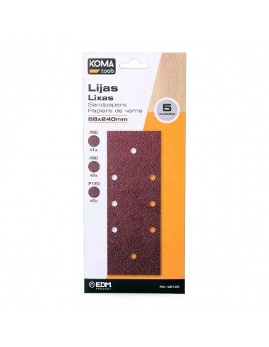 Lijas para lijadora orbital 08706, 5 uds