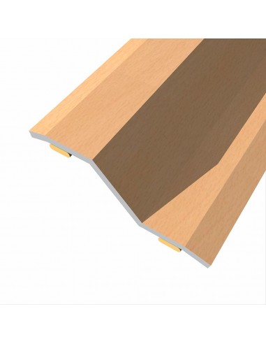 Junta de acero para desnivel 8-14 mm, adhesiva, flooring, haya clara, 166 x 3,6 cm