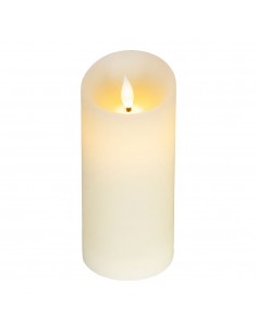 Vela de cera led, con parte superior curva, color crema ø7,5 x 17 cm