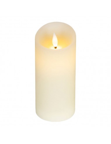 Vela de cera led, con parte superior curva, color crema ø7,5 x 17 cm