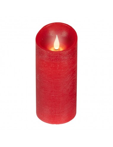 Vela de cera led, con parte superior curva, color rojo ø7,5 x 17 cm