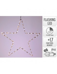 Estrella leds negro 56 cm