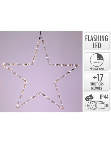 Estrella leds negro 56 cm