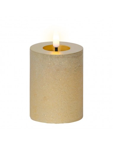 Vela de cera led color dorado ø7 x 11,3 cm