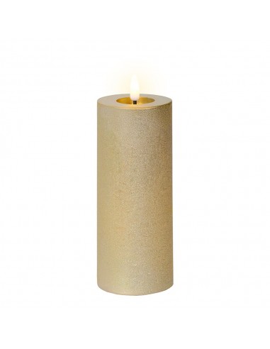 Vela de cera led color dorado ø7 x 19 cm