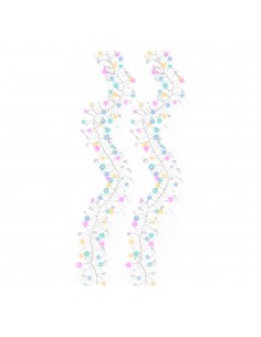 Guirnalda micro led multicolor de interior con cristales y alambre plateado 1,2 m