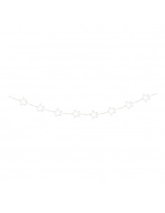 Guirnalda led exterior con estrellas, luz cálida, parpadeante, 150 leds, cable plateado, 2,15 m
