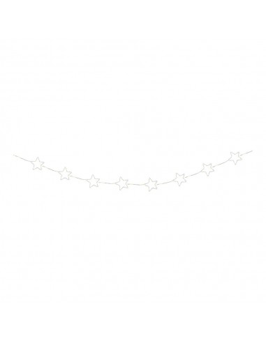 Guirnalda led exterior con estrellas, luz cálida, parpadeante, 150 leds, cable plateado, 2,15 m