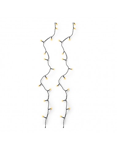 Guirnalda multifunción, uso exterior, basic, cálida clásica, cable negro, 120 leds, 9 m
