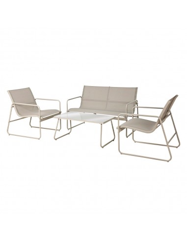 Conjunto de jardín gris claro/blanco 4 piezas