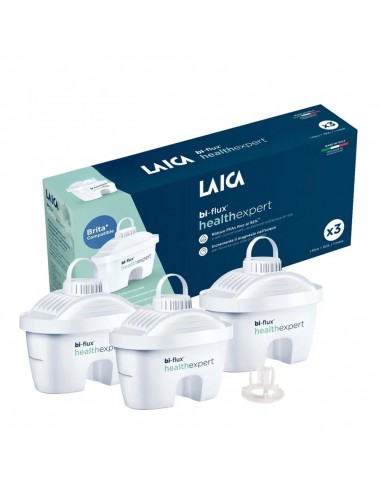 Filtros bi-flux healthexpert compatible con brita, añade magnesio y reduce pfas, caja con 3 uds
