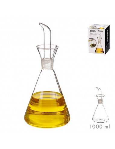 Aceitera de cristal antigoteo 1 l