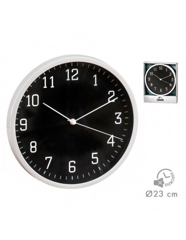 Reloj pared negro/blanco ø21,5 cm