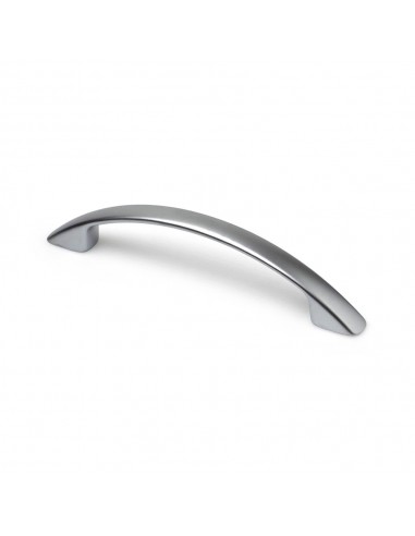Tirador de mueble tipo asa, modelo 572, de zamak con acabado cromo mate, 96 mm