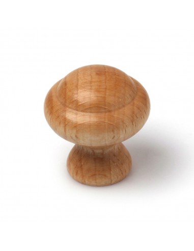 Pomo para mueble, modelo 257, de madera de haya, ø30 mm