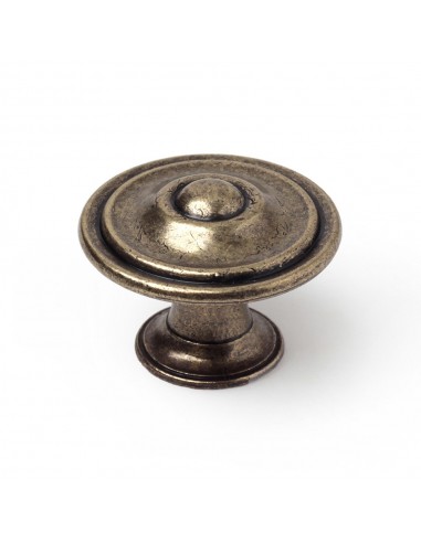 Pomo para mueble, modelo 3110, de zamak con acabado en cuero viejo, ø35 mm